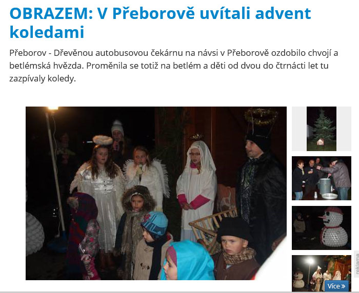 V Přeborově uvítali advent koledami